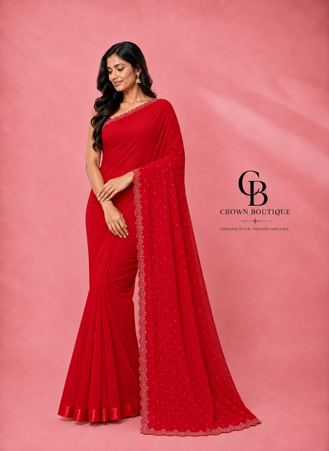 Beautiful Siroski work saree