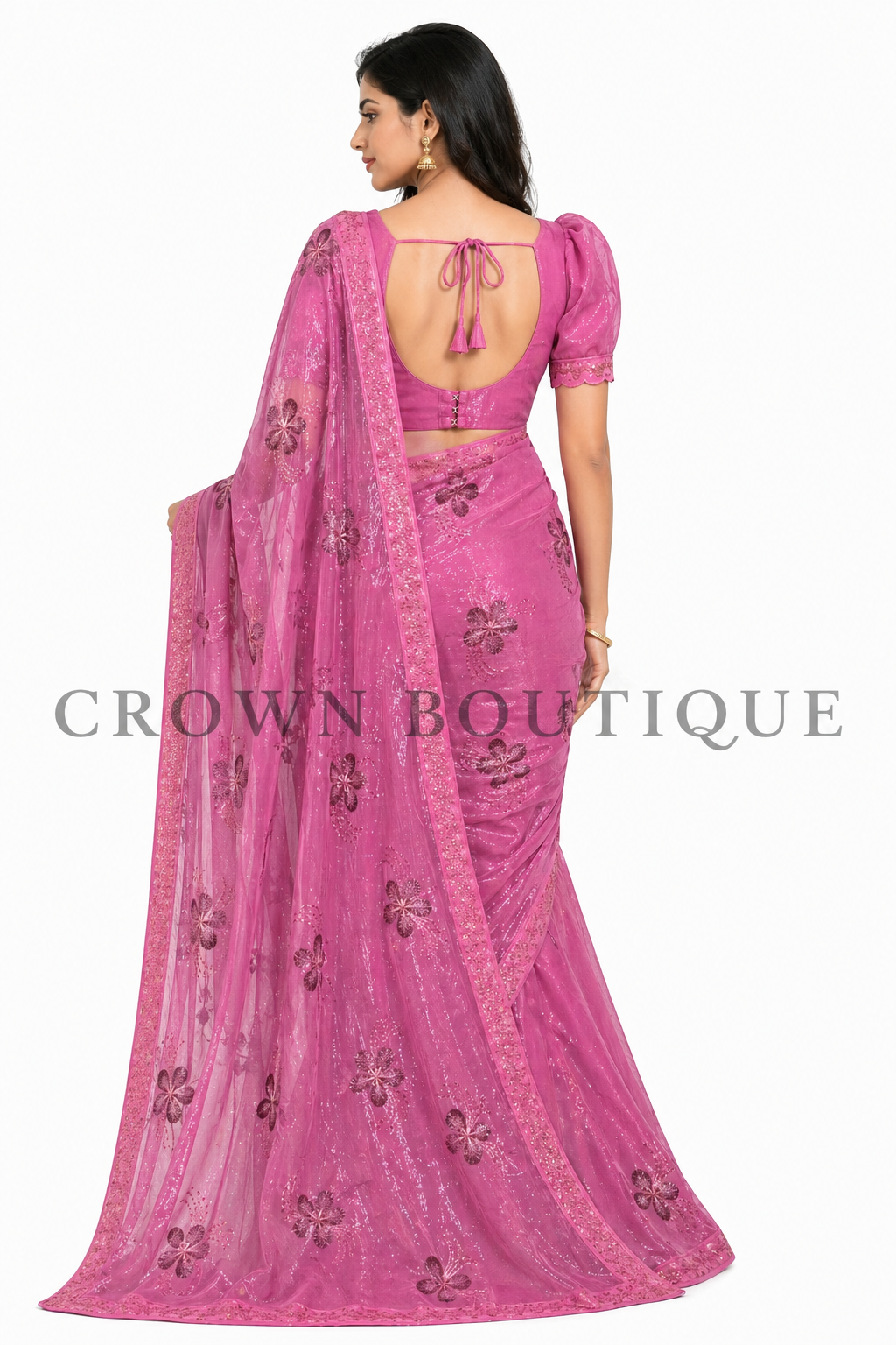 Shimmer chiffon saree