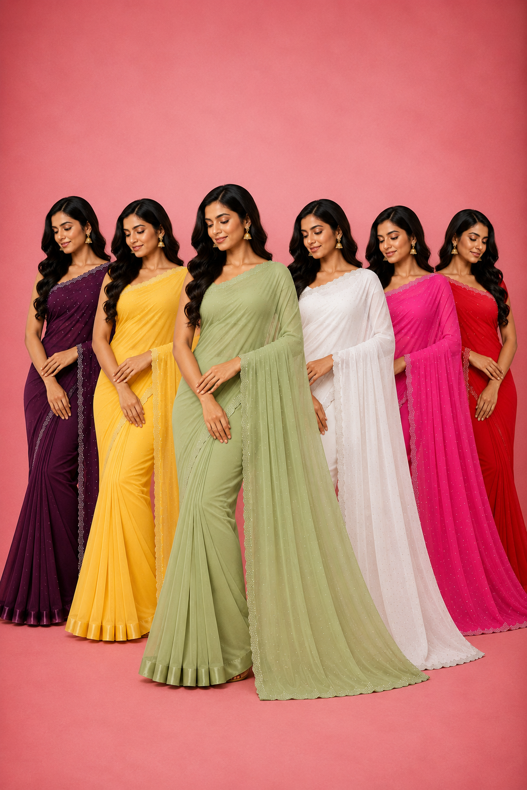 Beautiful Siroski work saree