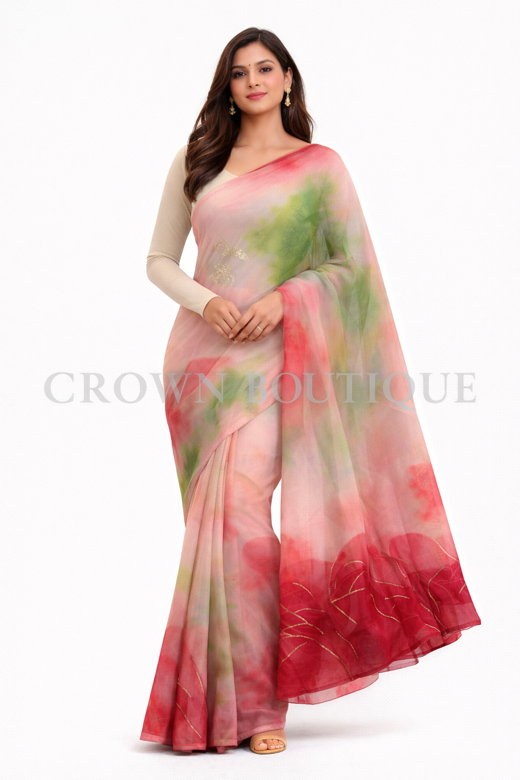 Flower printed saree/sari