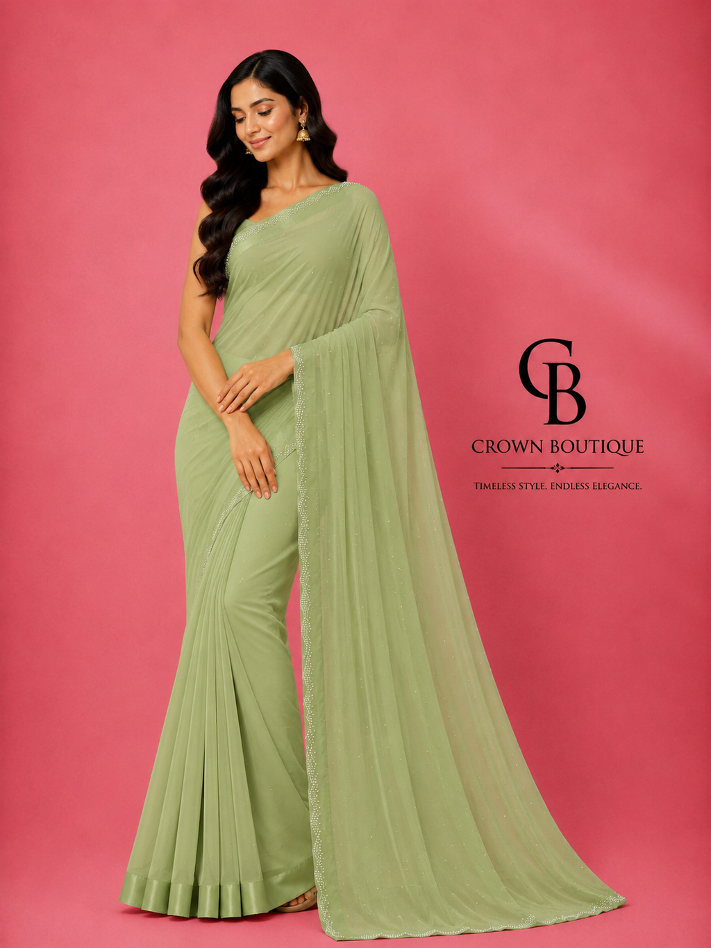 Beautiful Siroski work saree