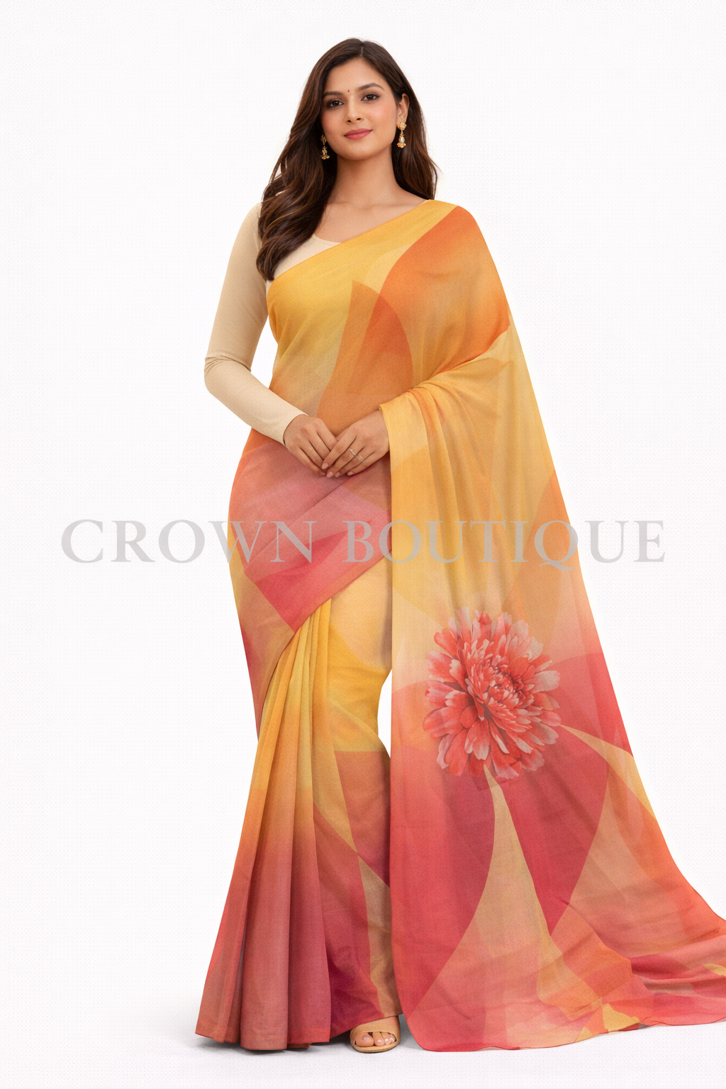 Flower printed saree/sari